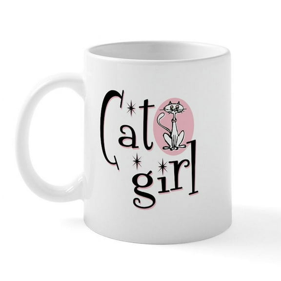 CafePress - Cat Girl Mug - 11 oz Ceramic Mug - Novelty Coffee Tea Cup