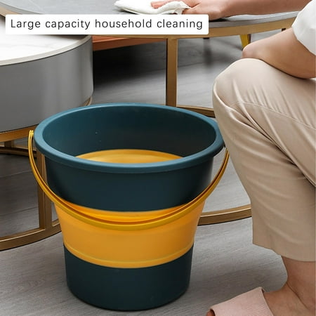 Collapsible Bucket, Small Cleaning Bucket Mop Buckets for Household Outdoor Car Washing Tub Plastic Foldable Portable Camping Beach Sand Water Pot