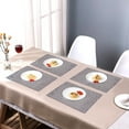 Decozen Placemats Set of 6 Plastic, Dining Table Placemats, Rectangular PVC Vinyl, 18"x12