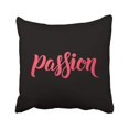 thumbnail image 1 of BSDHOME Pink Letter Passion Word Hand Lettering Calligraphy Text Brush Handwritten Label Tag Pillow Case Pillow Cover 18x18 inch Throw Pillow Covers, 1 of 1