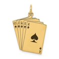 thumbnail image 1 of 14K Yellow Gold Playing Cards Charm Pendant (NO Chain), 1 of 4
