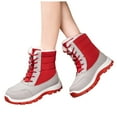 thumbnail image 6 of CAICJ98 Winter Boots for Women Warm Lined Mid Calf Boots Waterproof Hiking Shoes Fashion Womens Snow Boots (Red,Size 7), 6 of 9