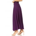 thumbnail image 2 of Women's Casual Solid Flare A-line Long Skirt with Elastic Waistband, 2 of 6