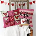 thumbnail image 6 of Hello Valentine''s Day Decorative Throw Pillow Covers 20 x 20 Set of 4, Pink Red Heart Arrow Love is All You Need Outdoor Pillowcase, Stripes Anniversary Wedding Cushion Case Home Decor, 6 of 6