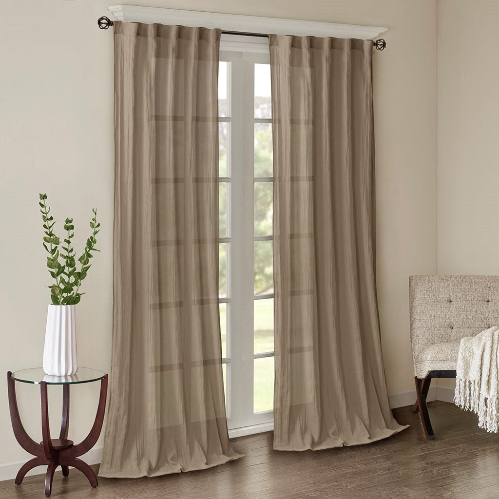 Solid Crushed Curtain Panel Pair (2 Pcs Window Panels)