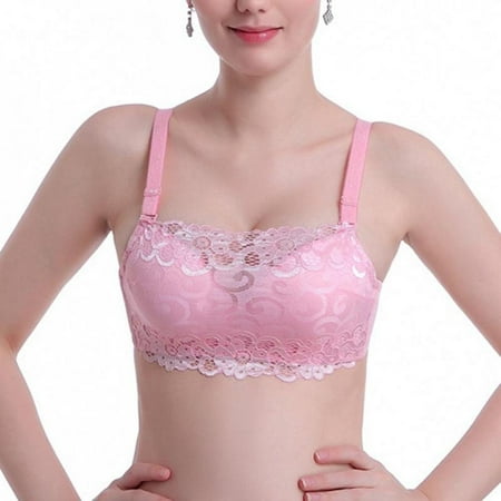 

Clearance Thin Section Gathered Bras Breathable Comfortable Lace Underwear With Tube Top Design Three Rows of Buckles
