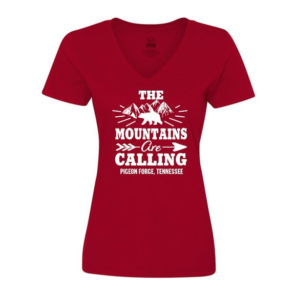 Inktastic Pigeon Forge Tennessee the Mountains Are Calling Women's V-Neck T-Shirt