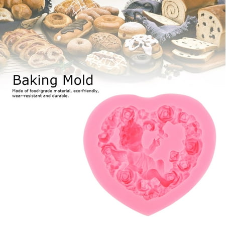

OTVIAP Baking Mold 3D DIY Heart-shape Angel Flower Cooking Baking Chocolate Cookie Silicone Mold Cake
