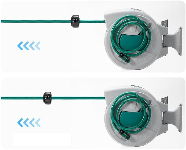 1/2 in x 65 ft Retractable Garden Hose Reel, 180° Rotatable Wall-Mounted Water Hose Reel with 8-Pattern Spray Nozzle, Auto-Rewind & Anti-Kink, for Garden Watering, Car Washing, Pet Bathing