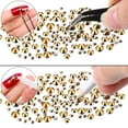 thumbnail image 3 of 2000 Pieces Flat Back Gems Round Crystal Rhinestones 6 Sizes (1.5-6 mm) with Pick Up Tweezer and Rhinestones Picking Pen for Crafts Nail Face Art Clothes Shoes Bags DIY (Metallic Gold), 3 of 7