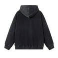thumbnail image 3 of Zip Up Hoodie Men Solid Color Hip Hop Y2K Oversize Wash Old Craft Basic Hoodies Heavyweight Relaxed Fit Casual Streetwear Hoodies for Men Black XL, 3 of 6