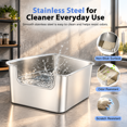 thumbnail image 4 of Sliver 17.5"L×13.6"W×7.9"H High-Sided Stainless Steel Cat Litter Box, 4 of 6