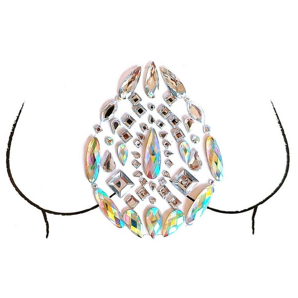 WREESH Exquisite Acrylic Chest Sticker Diamond Art Carnival Party Chest Decoration