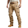 thumbnail image 2 of BUWTTED Men's Pants Western Cargo Casual Work Trousers with Multiple Utility Pockets Outdoor Daily Wear Khaki Pants XXXXL, 2 of 5