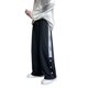 thumbnail image 1 of Pantalones de pierna ancha Botón lateral Bloque de color Patrón de dibujos animados Pierna Pantalones rectos para deportes Primavera Otoño Negro XL, 1 of 8
