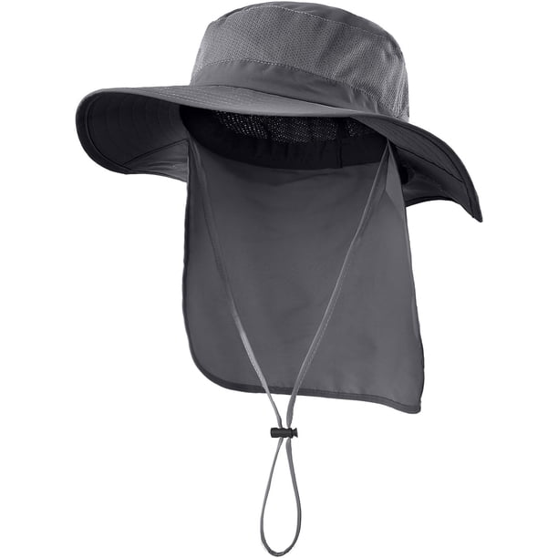 Sombrero de pesca de ala ancha con solapa para el cuello y malla UPF50+ de Prefer Outdoor