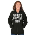 thumbnail image 3 of World's Okayest Mom Hilarious Mothers Womens Plus Size Graphic Zipper Hoodie Brisco Brands 2X, 3 of 5