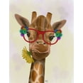 thumbnail image 2 of Fab Funky 15x18 White Modern Wood Framed Museum Art Print Titled - Giraffe and Flower Glasses 3, 2 of 4