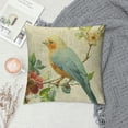 thumbnail image 2 of GOSMITH Throw Pillowcase, Retro Watercolor Flowers and Birds Green Plants Home Decor Pillowcase Sofa Bed Square Cushion Cover Halloween Cushion Cover White, 2 of 5