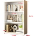 thumbnail image 3 of ALISENED 3 Tiers Open Shelf Bookcase, Stylish and Functional Bookshelf, Storage Organizer Shelving for Home, Office, Living Room, White, 3 of 8
