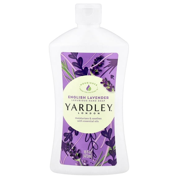 Yardley London English Lavender, Luxurious Hand Soap, Moisturizes & Soothes with Essential Oils, 16 FL OZ (473ml)