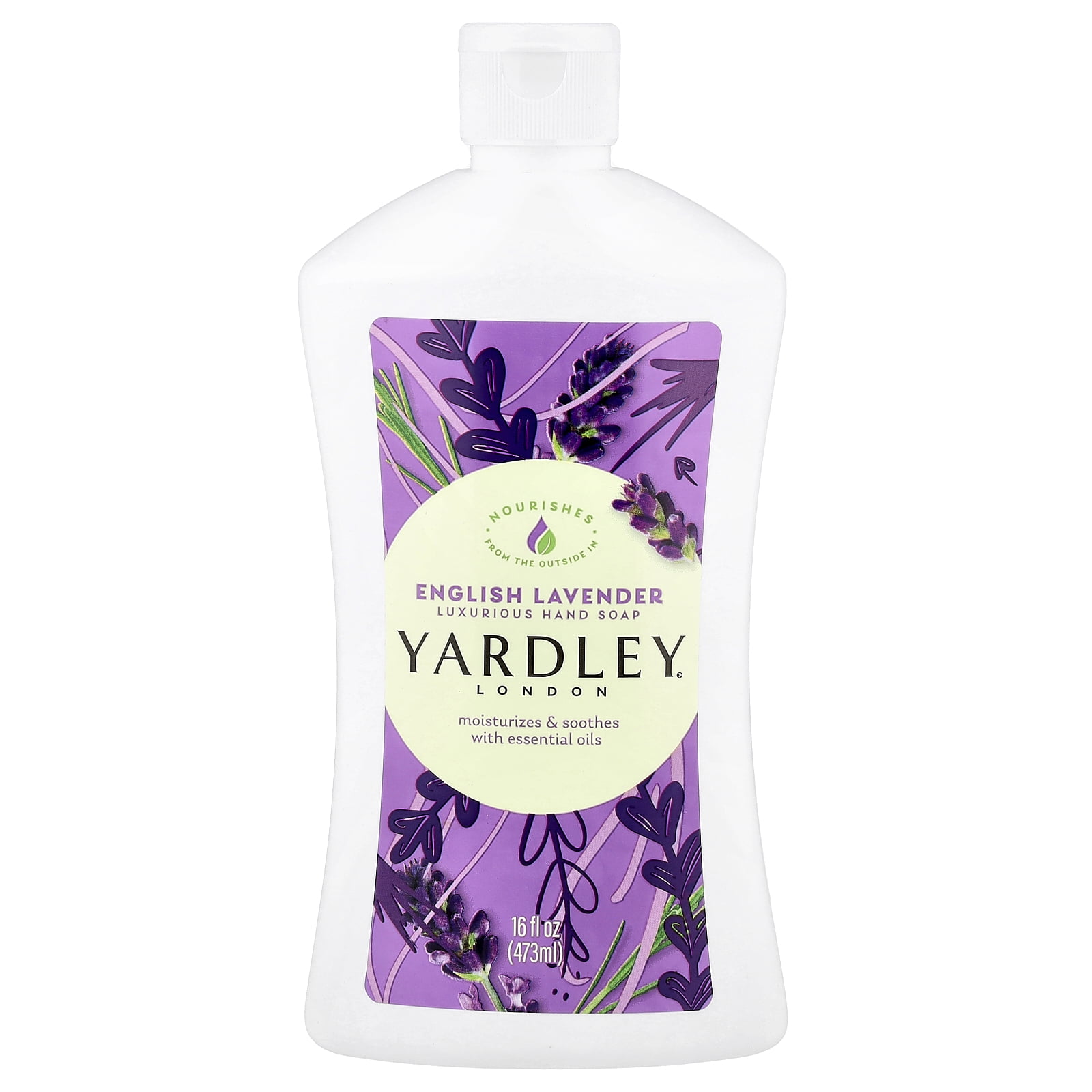 Yardley London English Lavender, Luxurious Hand Soap, Moisturizes & Soothes with Essential Oils, 16 FL OZ (473ml)