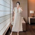 thumbnail image 2 of Traje de mujer embarazada que viaja diariamente al trabajo, vestido con borlas y ondas de verano, traje con sentido del humor, chaqueta de manga corta, 2 of 6