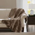 thumbnail image 2 of E & E Co Zuri Oversized Faux Fur Heated Throw, Chocolate, 50x70, 2 of 4