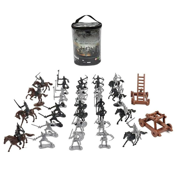 Figura de minisoldado, bloques de construcción pequeños, accesorios de guerra, juguetes para niños 34 piezas