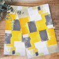 thumbnail image 4 of Yellow Grey Kitchen Towels Set of 2, Water Absorbent Dish Towel, Modern Abstract Oil Painted Geometric Decorative Hand Towels - Quick Drying Cloth for Cooking Baking, 18x28 Inch, 4 of 8