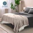 thumbnail image 4 of Manta de Cama Bare Home Sherpa Reversible Liviana Tamaño King Color Piedra, 4 of 6