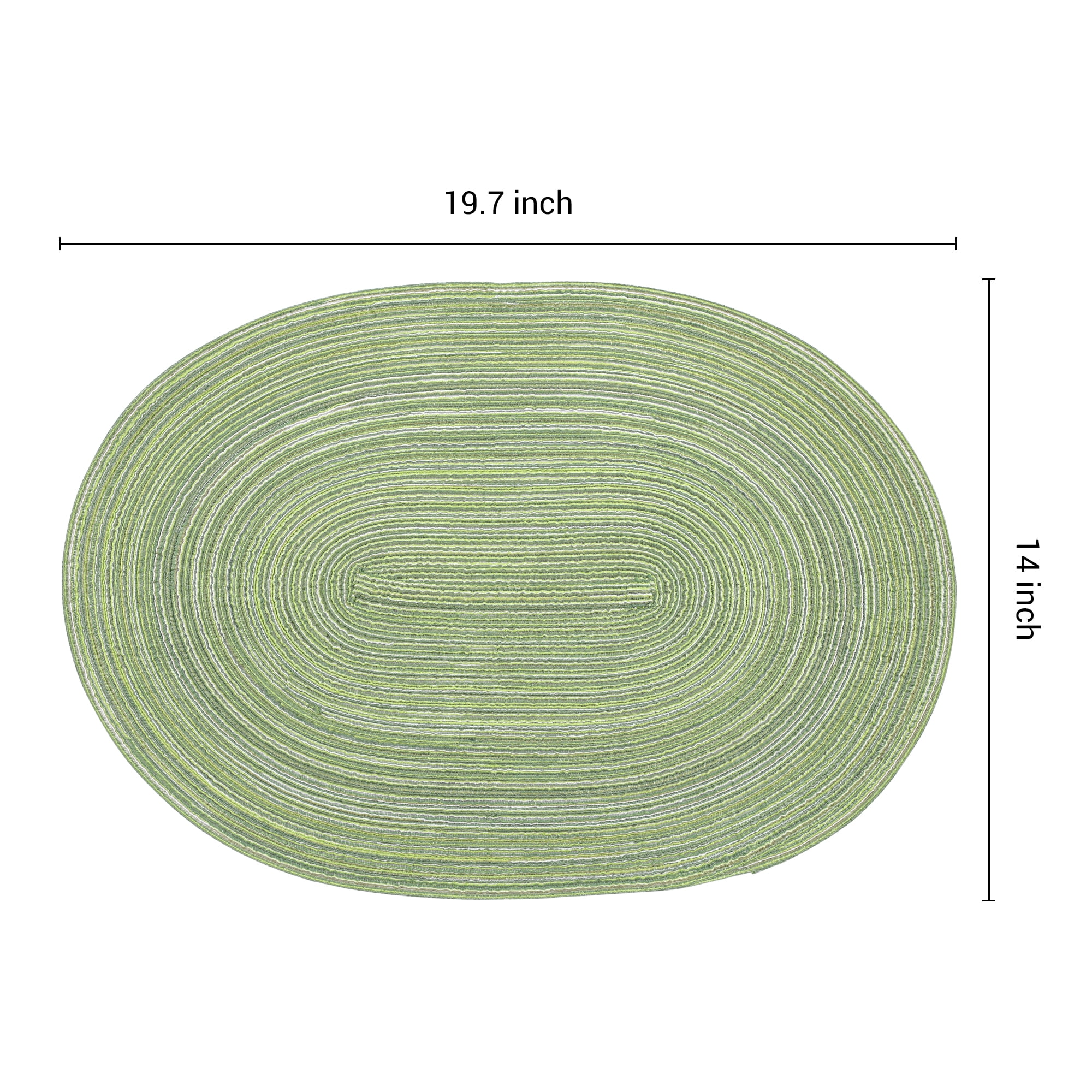 Unique Bargains Farmhouse Placemats Oval Placemats for Dining Table 6pk Green 19.7x14Inch