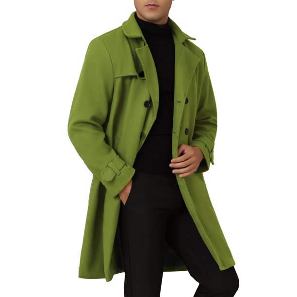 INSPIRE CHIC Winter Trench Coat for Men's Double Breasted Formal