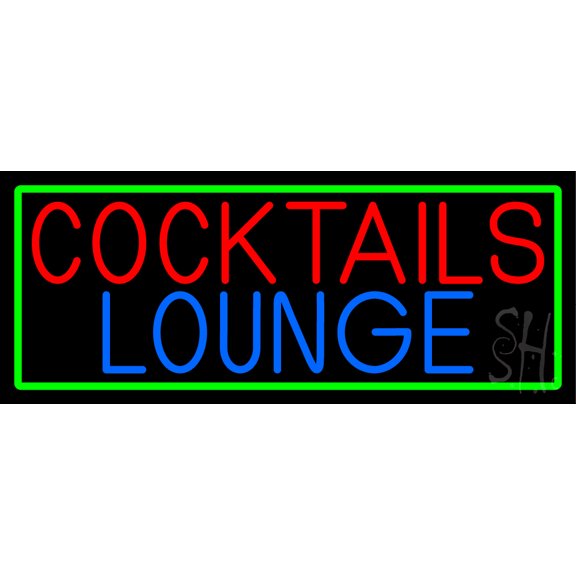 Cocktail Lounge LED Neon Sign 10 x 24 - inches, Clear Edge Cut Acrylic Backing, with Dimmer - Bright and Premium built indoor LED Neon Sign for Bar decor.