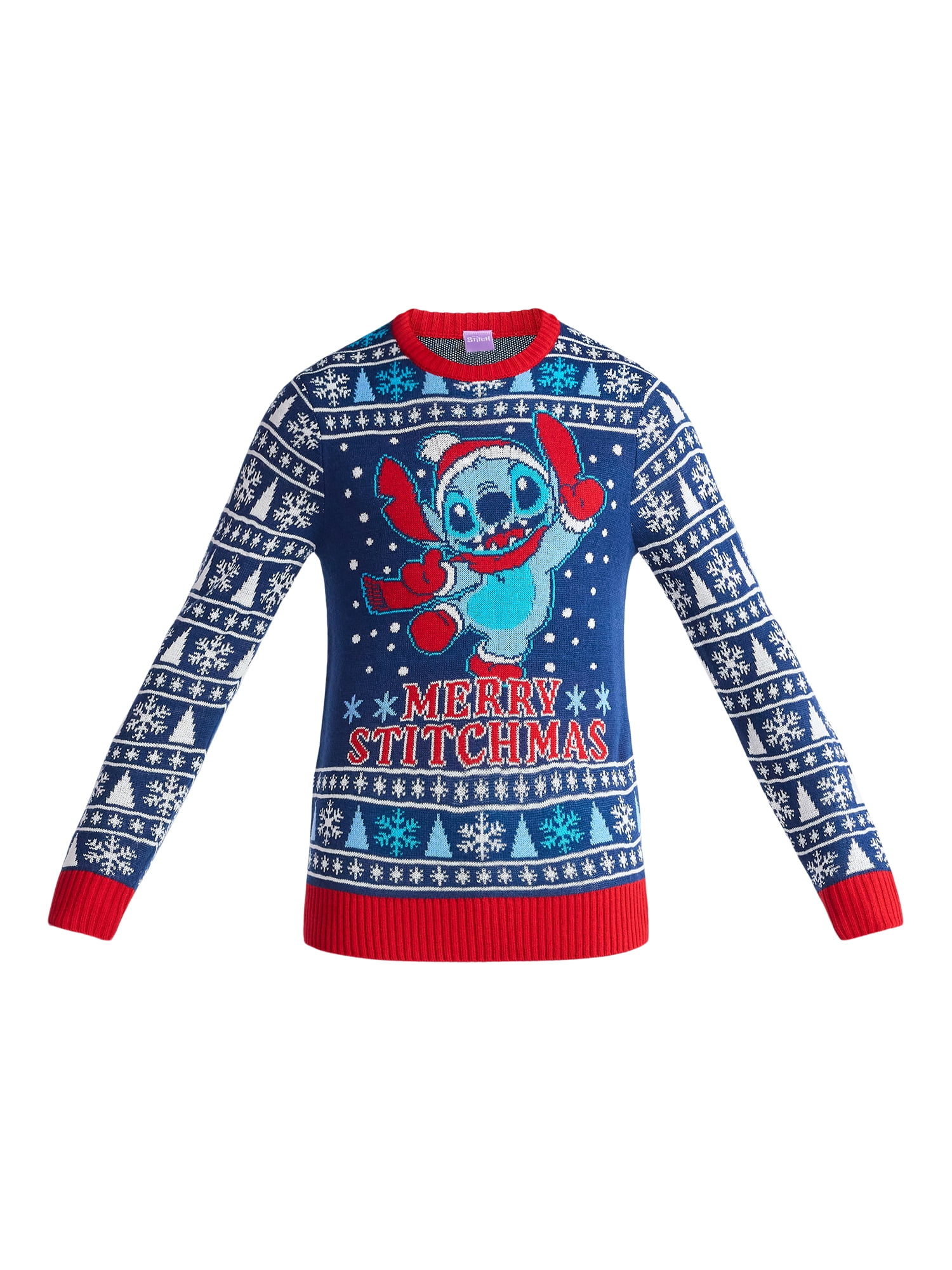 Disney Stitchmas Men's and Big Men's Holiday Sweater, Sizes XS-3XL