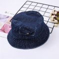 thumbnail image 3 of LNMQLPDBS Sun Hat for Baby Short Brim Trendy Denim Fisherman Hat with Pocket Toddler 2-3 Years Old Spring Autumn Outdoor Shade Hat Casual Foldable Summer Sunhat for Going Out ﻿, 3 of 4