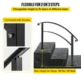 thumbnail image 3 of VEVOR Handrail Stair Railing Handrails 3-Step Handrail Fits 1 or 3 Steps Matte Black Stair Rail Wrought Iron Handrail with Installation Kit Hand Rails for Outdoor Steps, 3 of 9