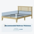thumbnail image 3 of Full Bed Frame with Natural Rattan Headboard, Sturdy Metal Base, Boho-Style Cane Mattress Support, No Box Spring Needed, 3 of 11