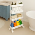 thumbnail image 6 of Pinksheep Slim Rolling Storage Cart, 4Tier Bathroom Organizer Utility Carts Shelving Unit with Wheels for Kitchen, White, 6 of 6
