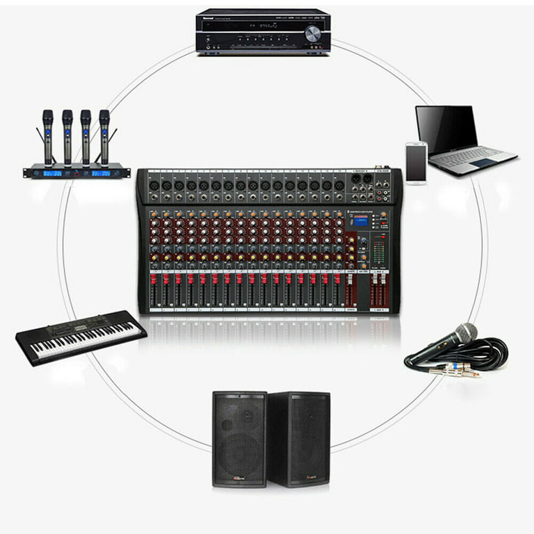 Audio Mixer Sound Board Console USB Mixing Console, 16 Channel