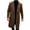 Coffee, variant on Men's Wool Blend Pea Coat Casual Trench Coat Slim Fit Notched Collar Long Jacket Single Breasted One Button Overcoat