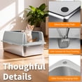thumbnail image 6 of Large Stainless Steel Cat Litter Box with Lid For Easy Clean-up, 6 of 7