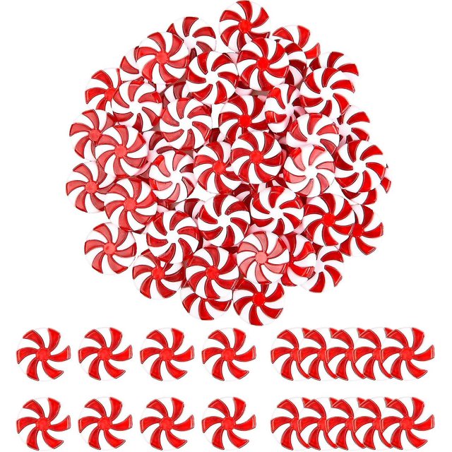 24 piezas de decoración de caramelos navideños, adorno de piruleta navideña, adornos colgantes de árbol de Navidad rojo y blanco, colgante acrílico de caramelo en forma de remolino