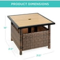 thumbnail image 2 of VibrantEcho Wicker Side Table with Umbrella Hole, Square PE Rattan Outdoor End Table for Patio, Garden, Poolside, Deck w/UV-Resistant Frame, Storage Space - Brown, 2 of 14