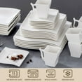 thumbnail image 4 of MALACASA 56-Piece Dinnerware Sets, Porcelain Dinner Set For 12, Ivory White, 4 of 8