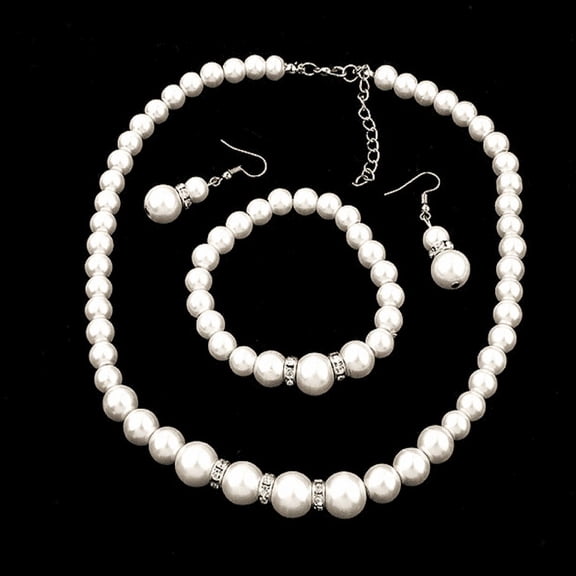 Ertiydnys Natural Freshwater Pearl Necklace Bracelet Earrings fashion Jewelry Set A