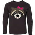 thumbnail image 3 of Inktastic Raccoon Girl Animal Long Sleeve Youth T-Shirt, 3 of 5