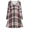 thumbnail image 3 of Clan Stewart Dress Tartan Plaid Pattern Tartan Long Sleeve Dresses For Women Vintage Elegant Party Dress Oversized V-neck Dress S-8XL, 3 of 7