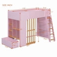 thumbnail image 3 of Twin Size Kids Loft Bed with Shelves, Wooden High Profile Teens Storage Bed Frame with Ladder and Removable Large Drawer, 3 of 11