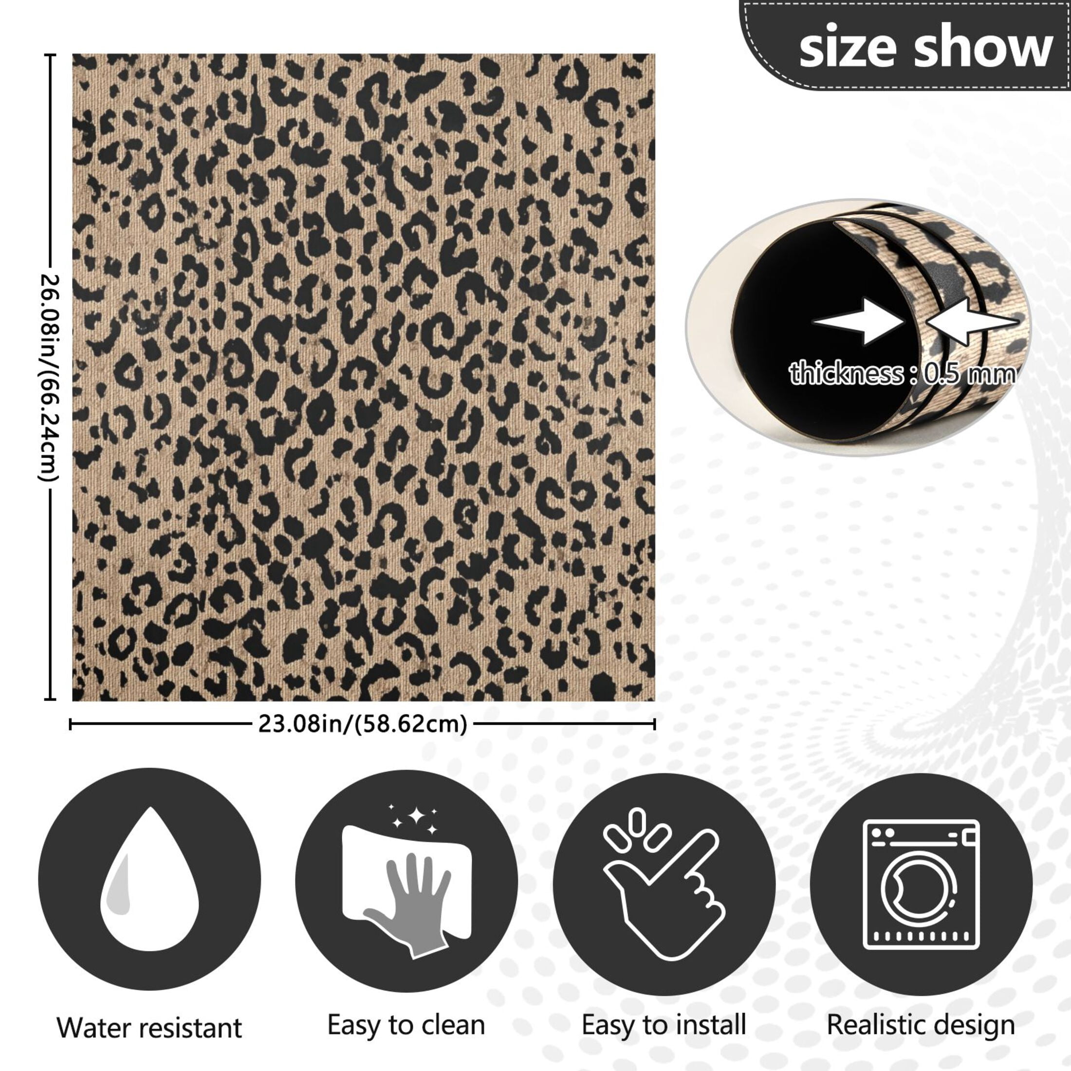 IAUYY Magnetic decorative sticker - 23x26 Inch PVC Refrigerator Decorative Cover, Removable DIY Art for Kitchen Appliances Light Brown